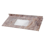 37 in. W x 22 in. D Stone Effects Vanity Top in Cold Fusion with White Sink - Super Arbor