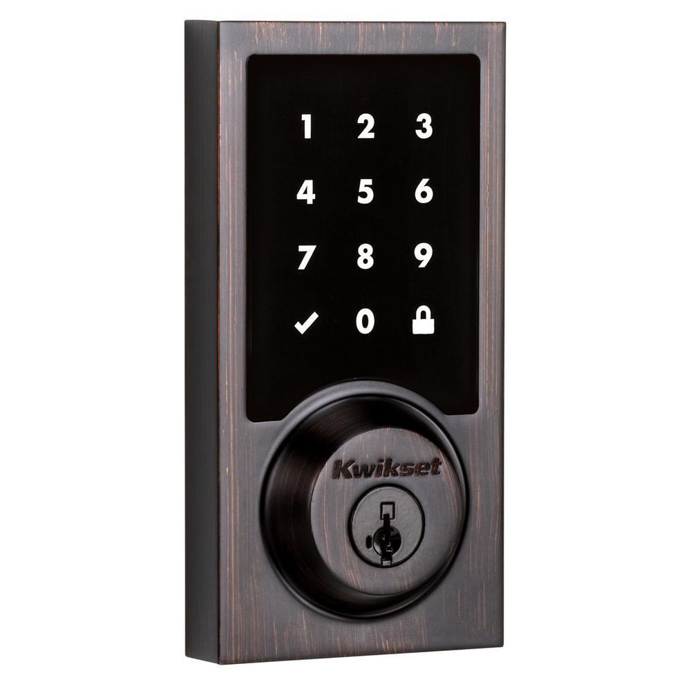 SmartCode 915 Contemporary Venetian Bronze Electronic Deadbolt with San Clemente Handle Set and Halifax Interior Lever - Super Arbor