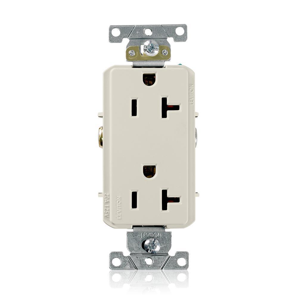 Decora Plus 20 Amp Industrial Grade Duplex Outlet, Black - Super Arbor