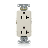 Decora Plus 20 Amp Commercial Grade Self Grounding Duplex Outlet, Gray - Super Arbor