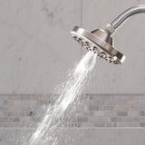 6-Spray 6 in. Single Wall Mount Low Flow Fixed Rain Shower Head in Brushed Nickel - Super Arbor