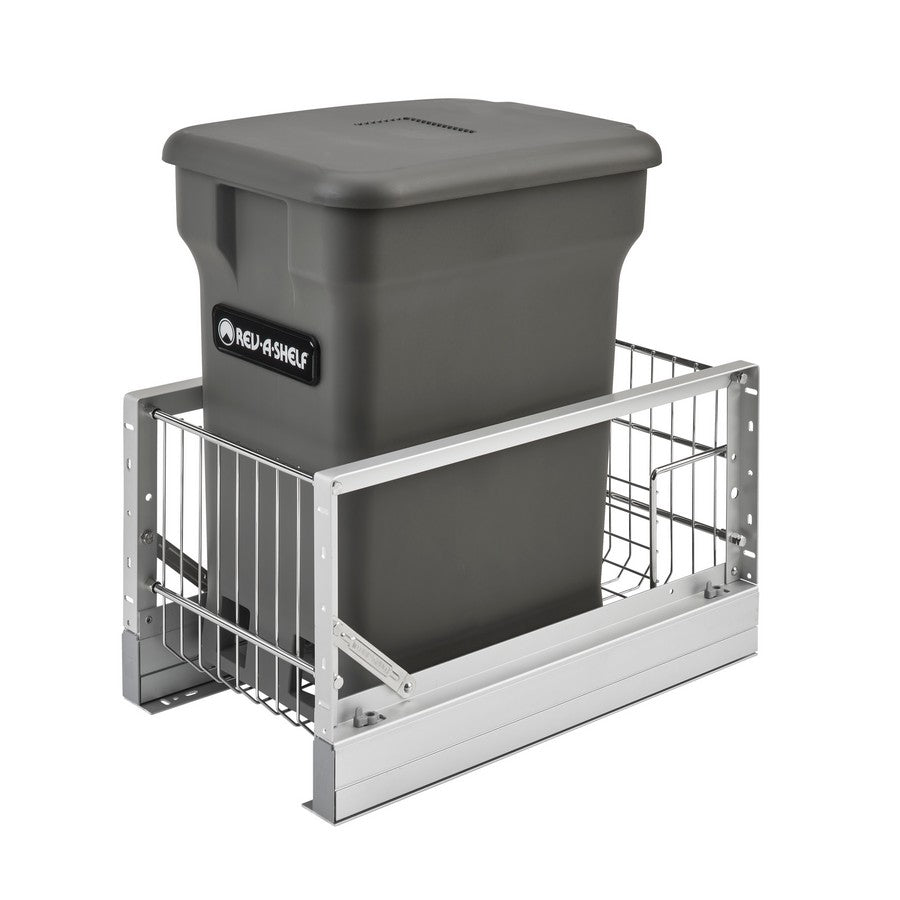 Rev-A-Shelf 24-Quart Plastic Soft-Close Bottom-Mount Pull-Out Trash & Compost Bin – Orion Gray (5349-15CKOG-1)