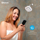 7.3 in. 1-Spray Bluetooth Wall Mounted Shower Head with Detachable Rechargeable Wireless Speaker in Polished Chrome - Super Arbor