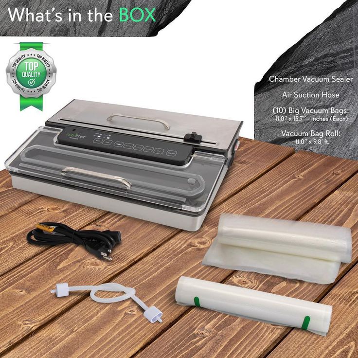 White Kitchen Pro Stainless Steel Food Vacuum Sealer System - Countertop Electric Air Seal Preserver with Air Vac Bags