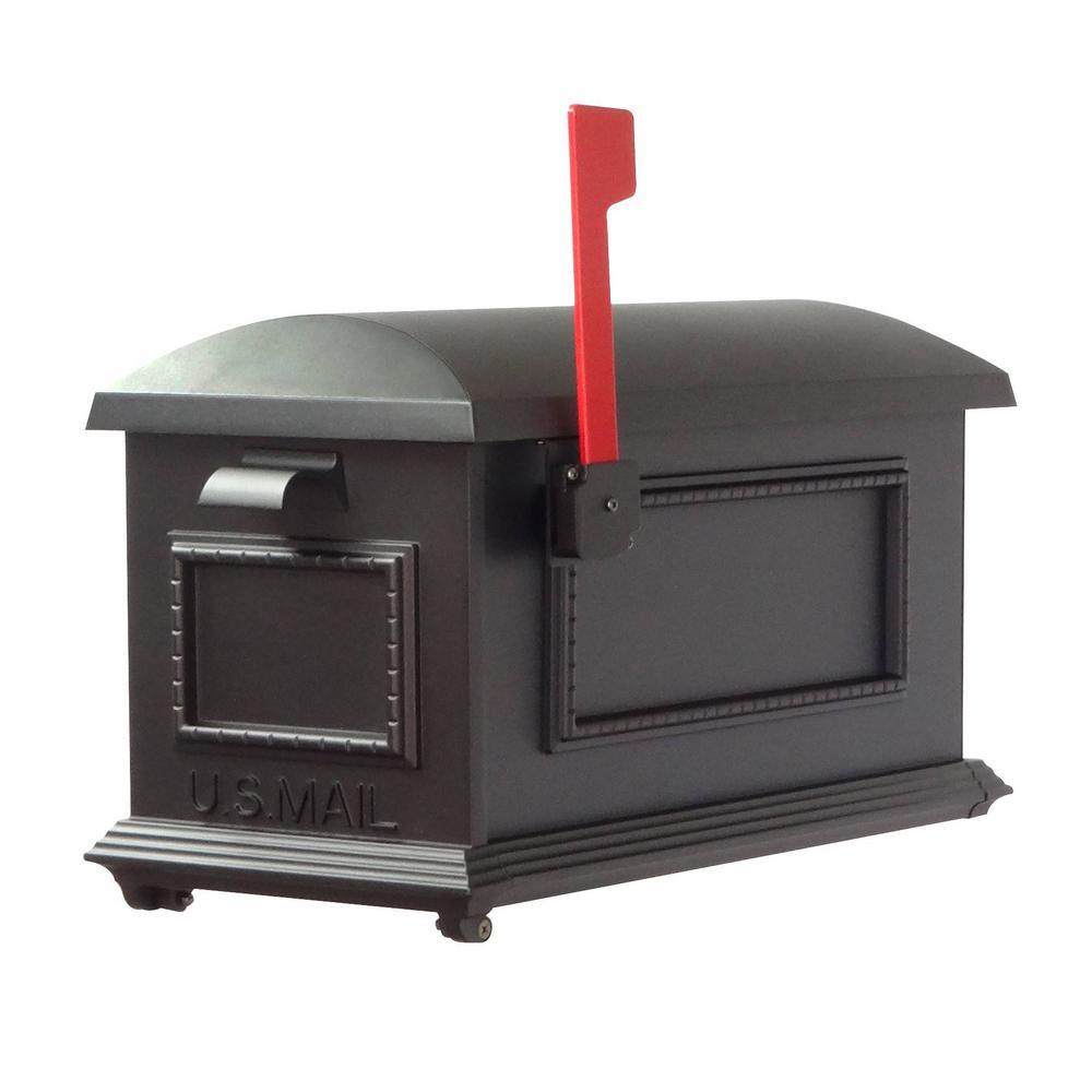 Traditional Black Post Mount Mailbox - Super Arbor