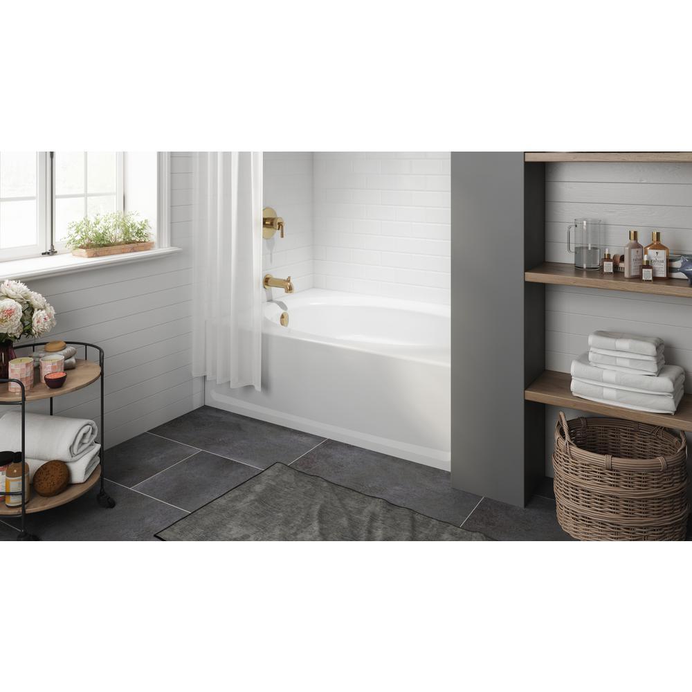 PROJECTA 60 in. x 42 in. Acrylic Left Drain Rectangular Apron Front Bathtub in White - Super Arbor