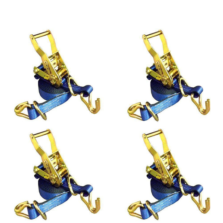 1 in. x 16 ft. Ratchet Tie-Down Strap with 3000 lbs. D-Ring Hook (4-Pack) - Super Arbor
