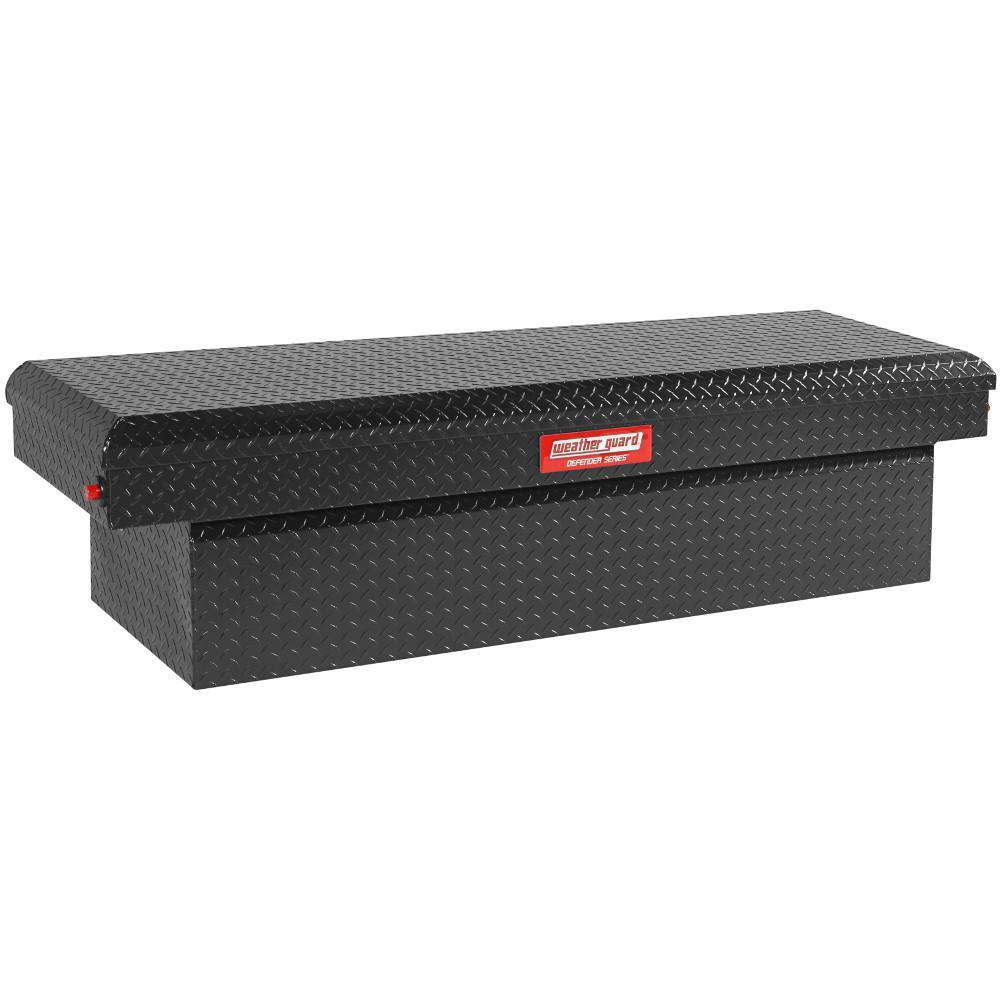 Weather Guard 71.38 in. Diamond Plate Aluminum Full Size Crossbed Truck Tool Box - Super Arbor