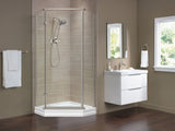 Delta 38 in. x 38 in. x 72 in. Semi-Frameless Neo Angle Corner Shower in White