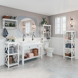 X-Frame 18 in. W 3-Shelf Storage Tower in White - Super Arbor