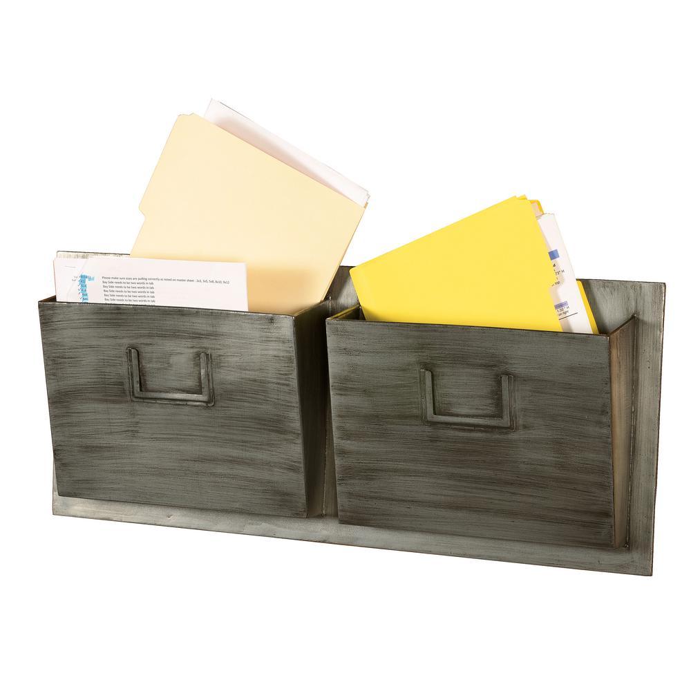 Industrial Metal Two Slot Mailbox - Horizontal - Super Arbor