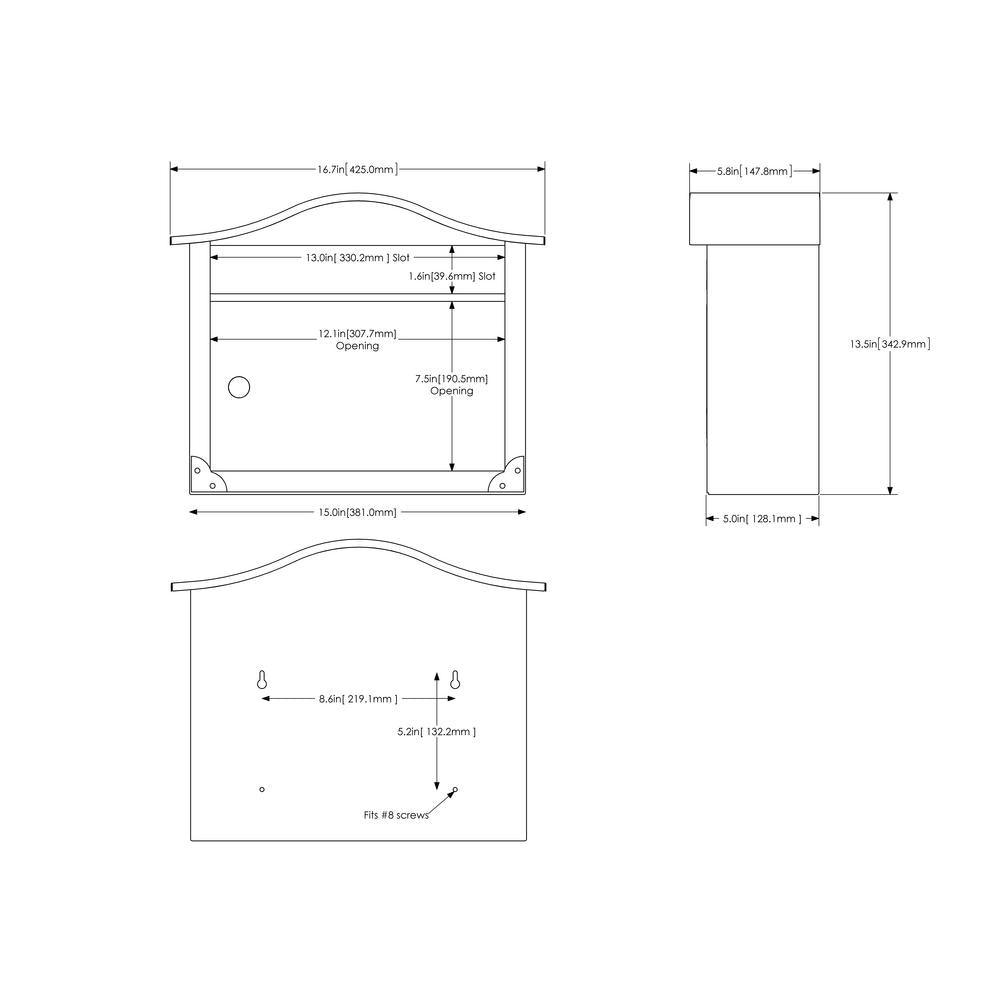 Saratoga Black Wall-Mount Lockable Mailbox - Super Arbor