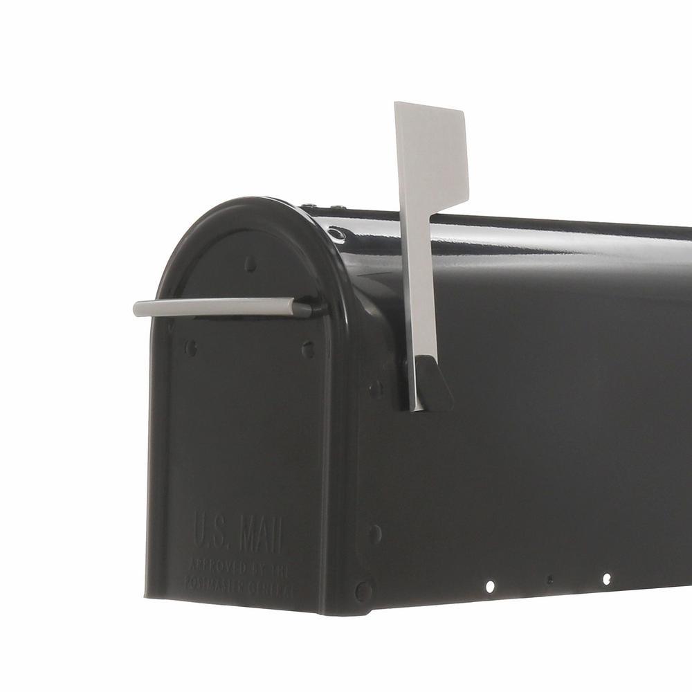 Franklin Medium, Steel, Post Mount Mailbox, Black w/Satin Nickel - Super Arbor