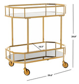 Safavieh Gold Metal Base with Glass Top Kitchen Cart (29.6-in x 16.5-in x 29.8-in)
