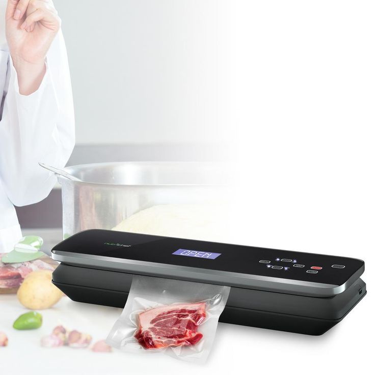 White with Soft Touch Digital Button Controls Food Vacuum Sealer Electric Air Sealing Preserver System