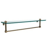 22 in. L  x 5 in. H  x 5 in. W Clear Glass Vanity Bathroom Shelf with Towel Bar in Antique Bronze - Super Arbor