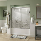 Portman 60 in. x 58-1/8 in. Semi-Frameless Traditional Sliding Bathtub Door in Bronze with Rain Glass - Super Arbor