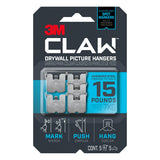 3M Claw Silver Drywall Picture Hanger, 15 lb Capacity, 5 Pack