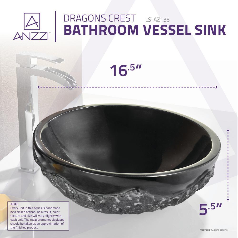 Dragons Crest Vessel Sink in Black Jade - Super Arbor