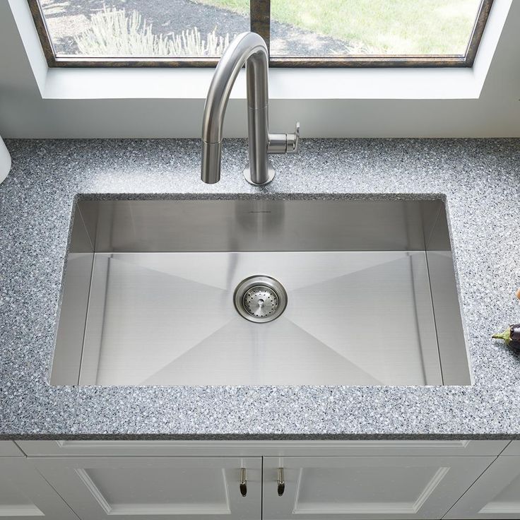 Edgewater Zero Radius Dual Mount Stainless Steel 33 in. 1-Hole Single Bowl Kitchen Sink Kit