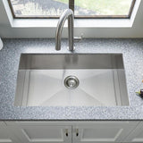 Edgewater Zero Radius Dual Mount Stainless Steel 33 in. 1-Hole Single Bowl Kitchen Sink Kit