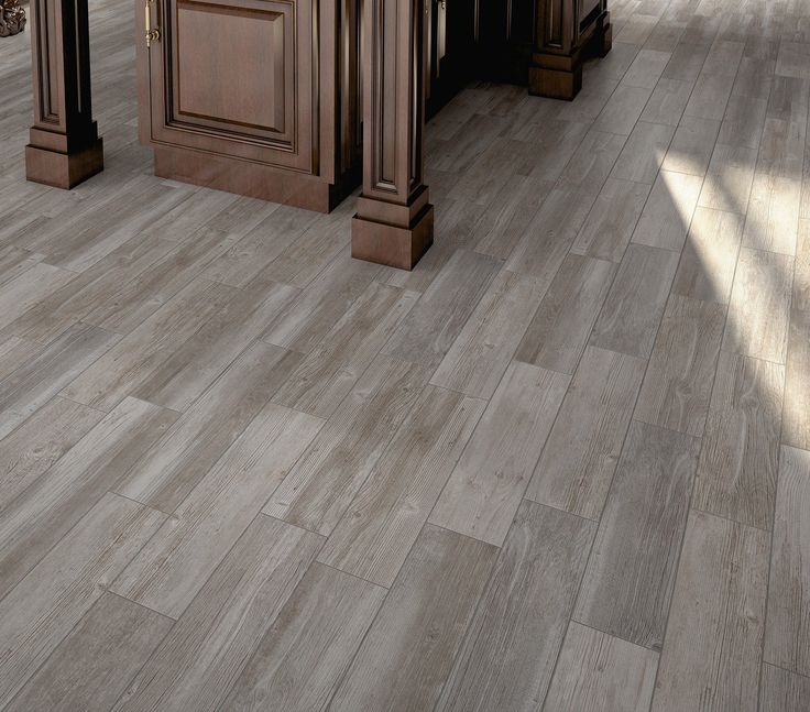 Style Selections Woods Vintage Gray 6-in x 24-in Glazed Porcelain Wood Look Floor Tile