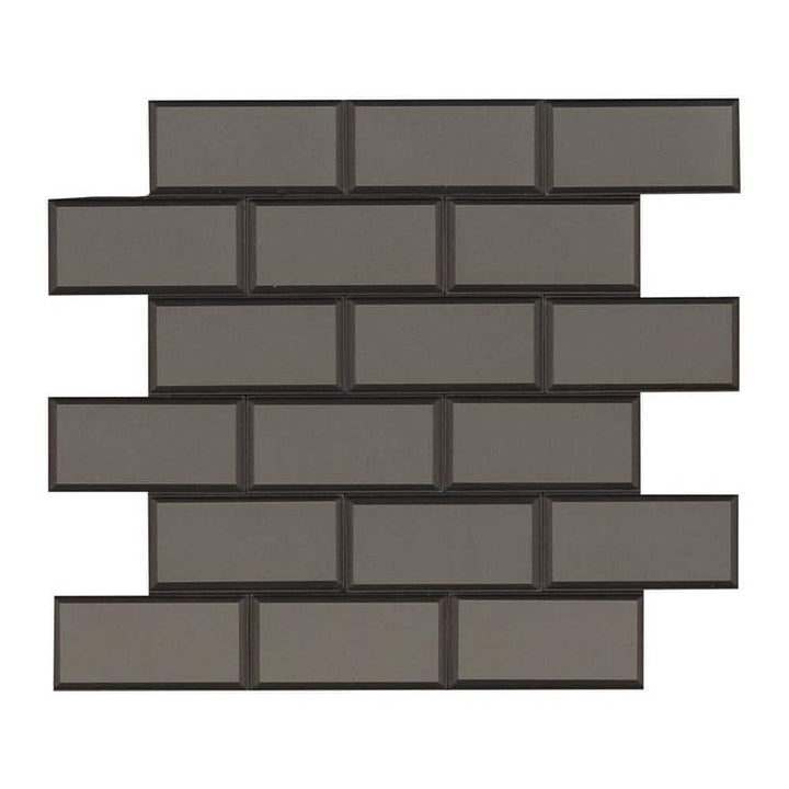 MSI Crisson Bevel Subway Peel and Stick 12 in. X 12 in. X 4 mm Glass Mosaic Tile ( 19.6 sq. ft./case)