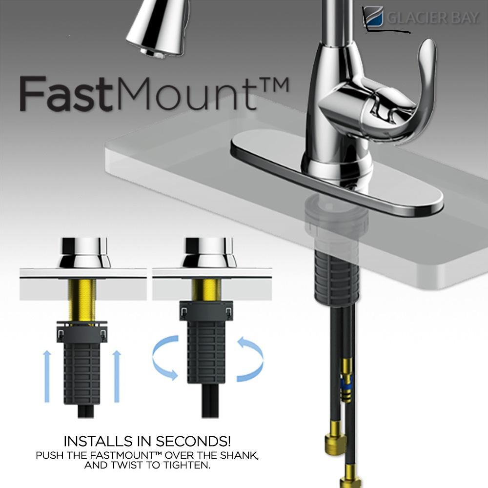 Market Single-Handle Pull-Down Sprayer Kitchen Faucet in Chrome - Super Arbor