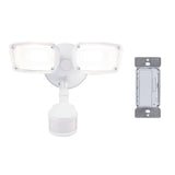 180-Degree White Smart Bluetooth Motion Activated Outdoor Integrated LED Flood Light with In-Wall Accessory Dimmer - Super Arbor