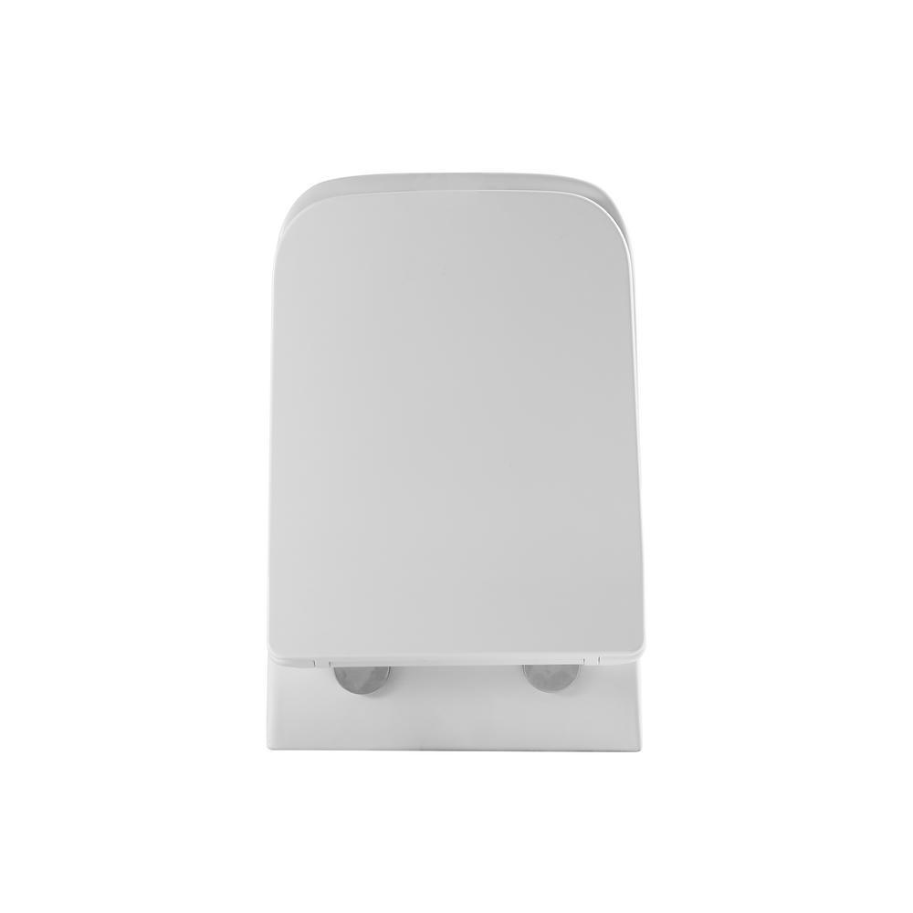Wall-Hung 1-Piece 1.6 GPF/0.8 GPF High Efficiency Dual Flush Round Bowl Toilet in White Skirted All-in-One Seat Included - Super Arbor