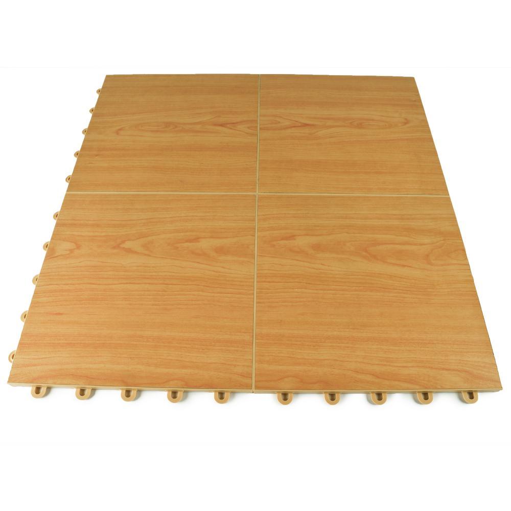 Greatmats Click Tile 12-1/8 in. x 12-1/8 in. Walnut Interlocking Basement Plastic and Vinyl Floor Tile (24-Pack) (24.5 sq. ft.)