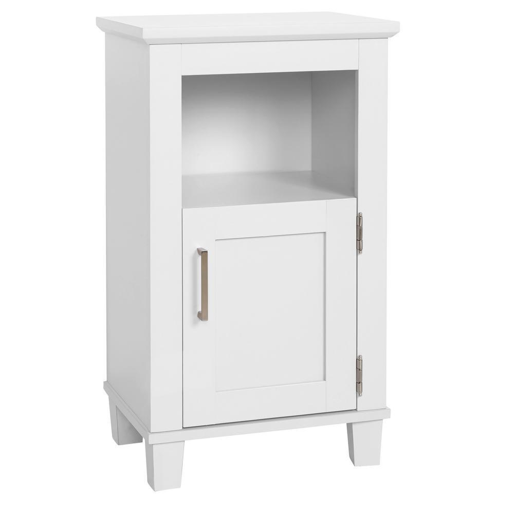 Shaker Style 16 in. W x 12 in. D x 29.9 in. H Floor Cabinet in White - Super Arbor