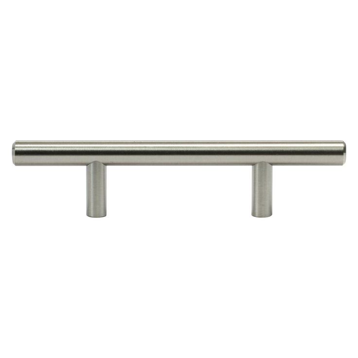 Solid 3 in. (76 mm) Center-to-Center Brushed Nickel Kitchen Cabinet Drawer T-Bar Pull Handle Pull (25-Pack)