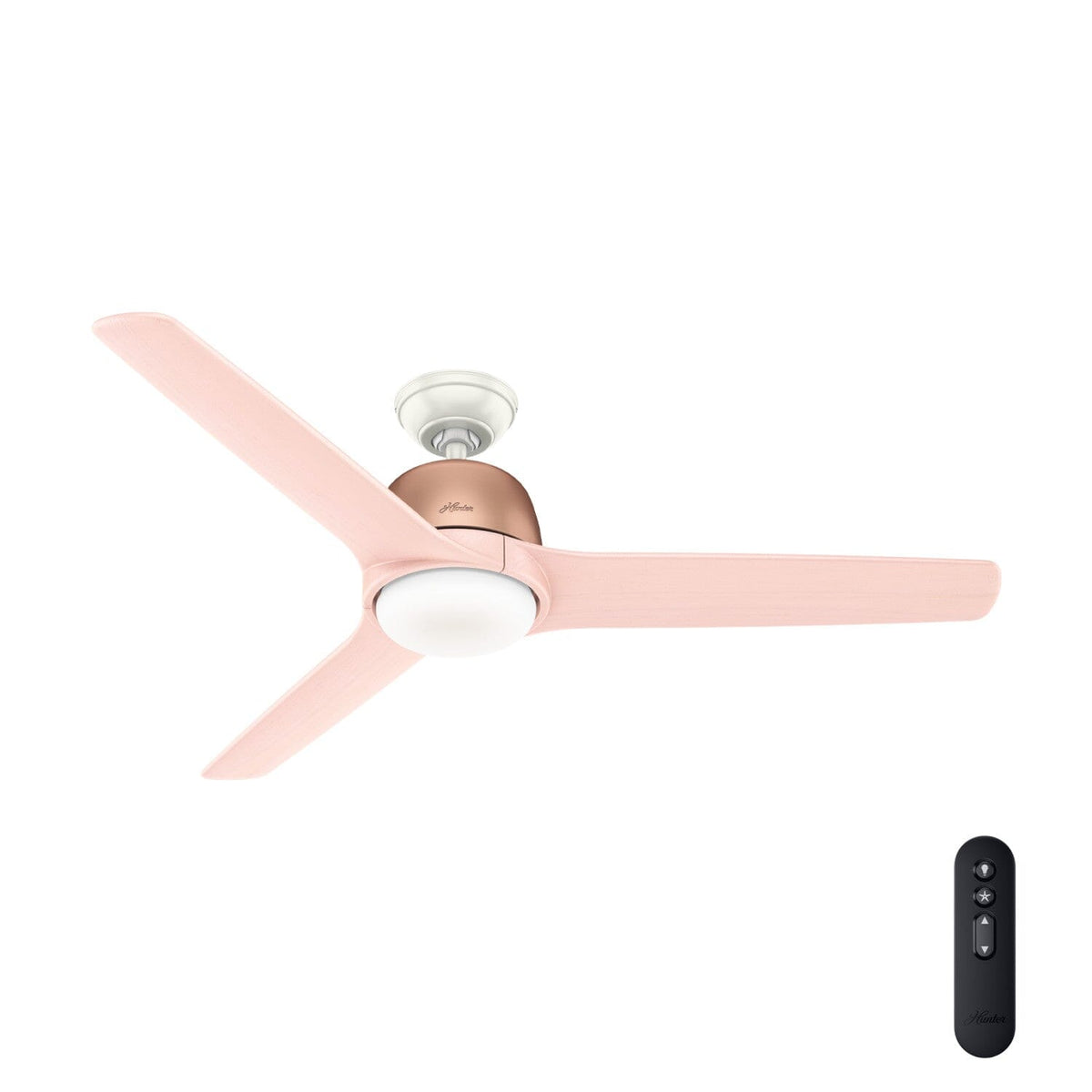 Hunter Norden LED DC Motor 54-in Matte Nickel Integrated LED Indoor Ceiling Fan with Remote (3-Blade)