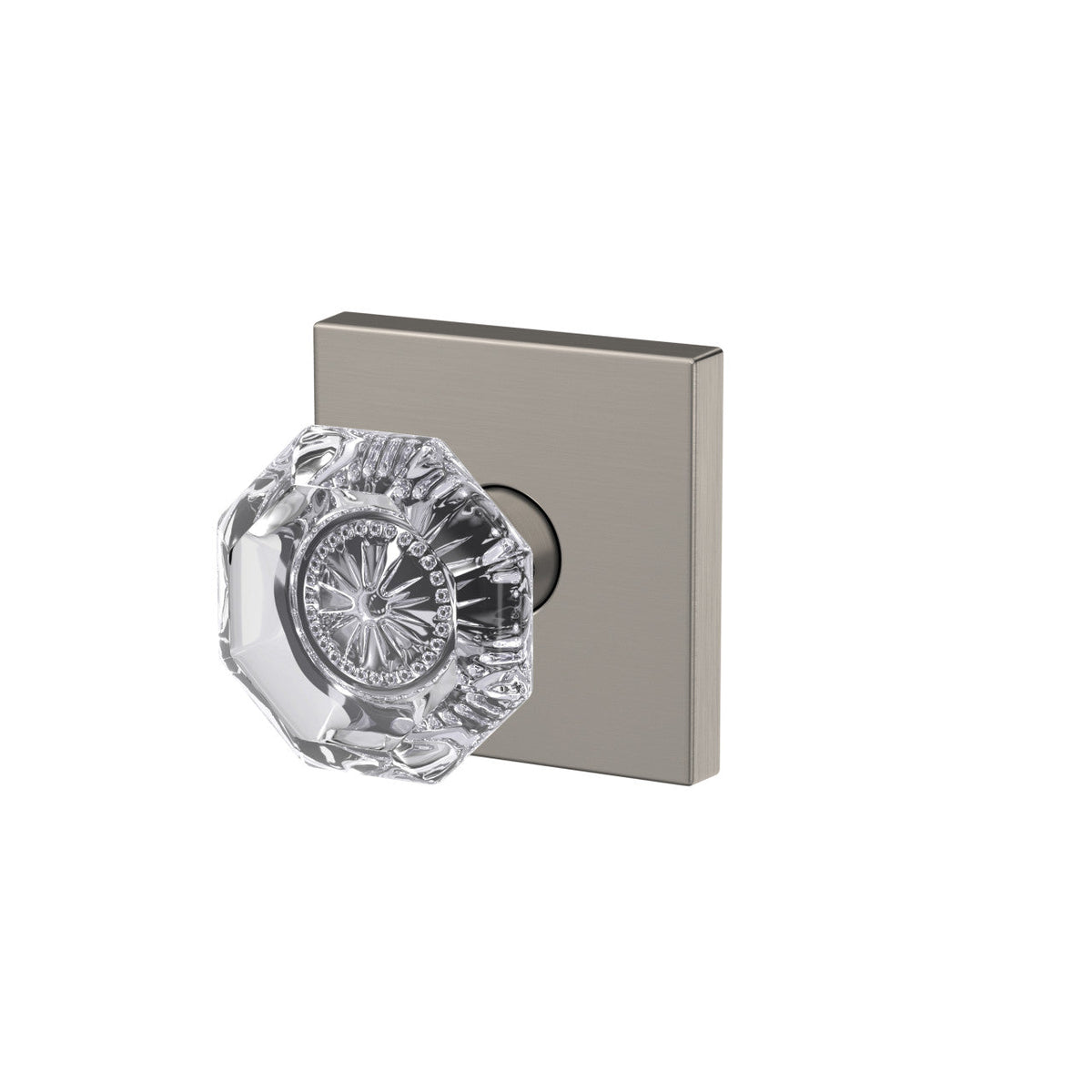 Schlage Custom Alexandria Glass Door Knob with Collins Trim – Matte Black, Combined Interior