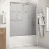 Simplicity 60 x 59-1/4 in. Frameless Mod Soft-Close Sliding Bathtub Door in Chrome with 1/4 in. (6mm) Clear Glass - Super Arbor