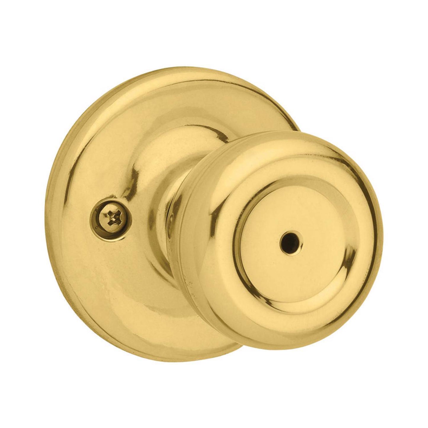 Kwikset Mobile Home Polished Brass Privacy Knob — Right or Left Handed