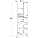 Home Decorators Collection Grayson 18 in. W x 24 in. D x 84 in. H Assembled Plywood Pantry Kitchen Cabinet in Pearl Gray with 4ROT Soft Close RH