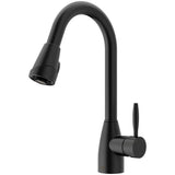 Graham Single-Handle Pull-Down Sprayer Kitchen Faucet in Matte Black - Super Arbor