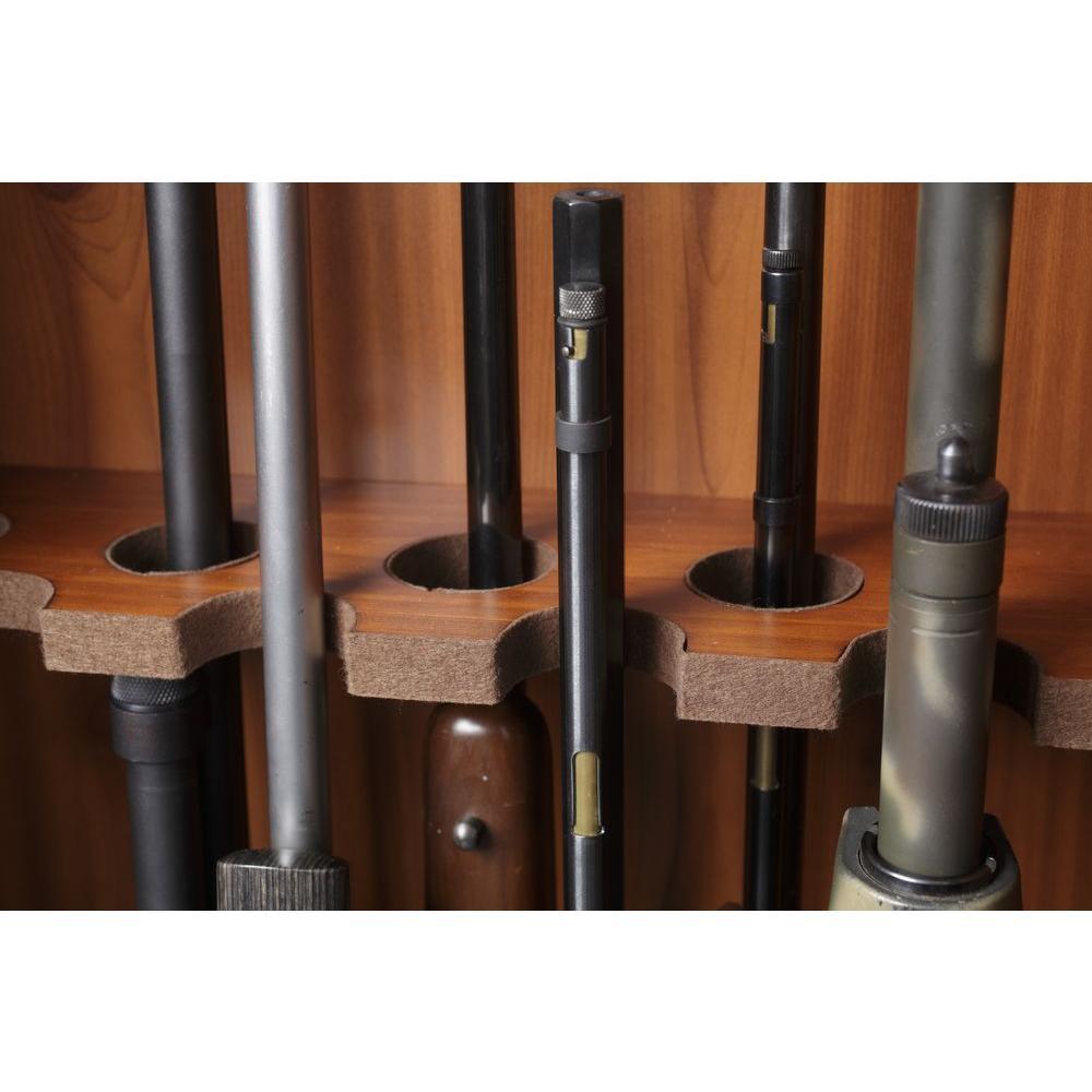 8 Gun Key Locking Gun Cabinet in Brown - Super Arbor
