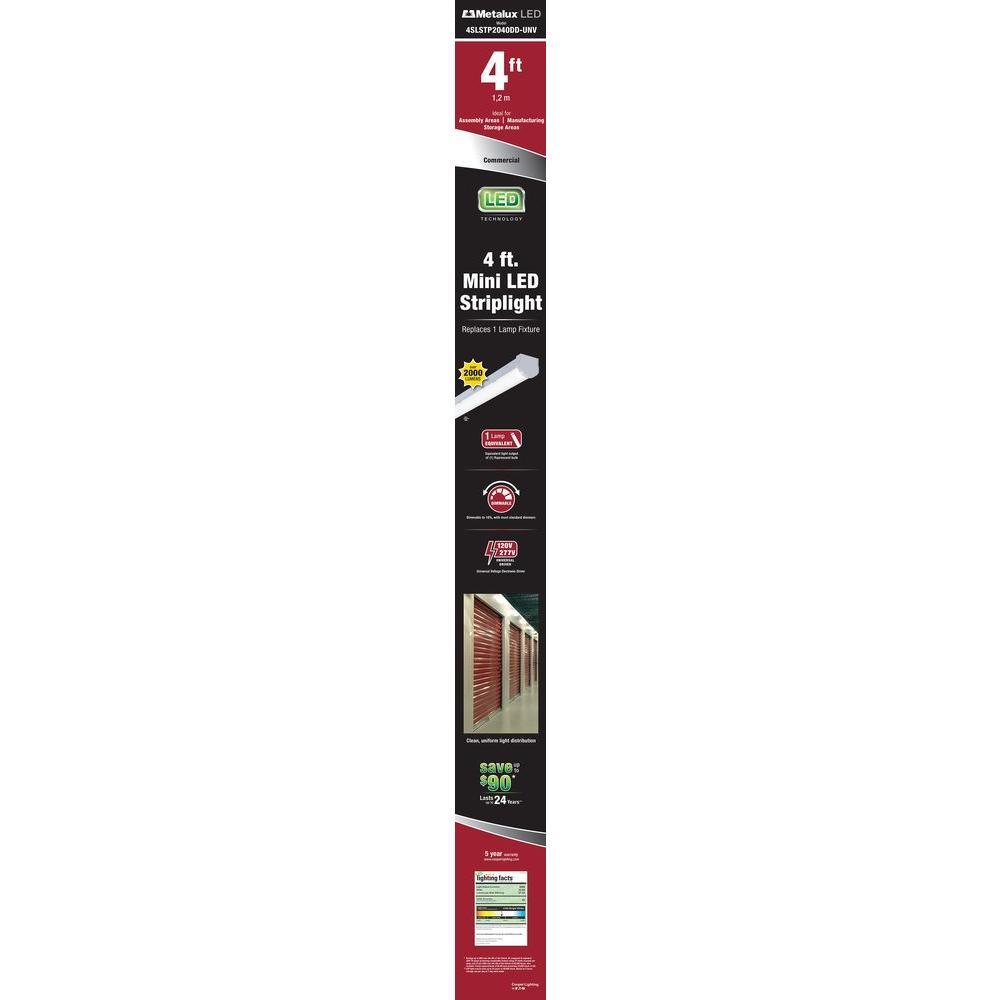 4 ft. Linear White Integrated LED Warehouse Strip Light with 2410 Lumens, 4000K, Dimmable - Super Arbor