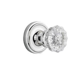Classic Rosette 2-3/8 in. Backset Satin Nickel Privacy Bed/Bath Crystal Glass Door Knob - Super Arbor