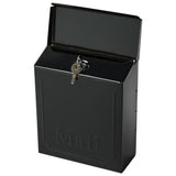 Townhouse Small, Vertical, Locking, Steel, Wall Mount Mailbox, Black - Super Arbor