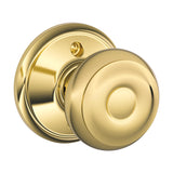 Schlage Georgian Bright Brass Dummy Door Knob, Right or Left Handed