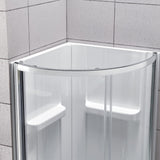 Maia 32 in. x 79.50 in. Corner Drain Corner Shower Kit in Clear and Chrome - Super Arbor