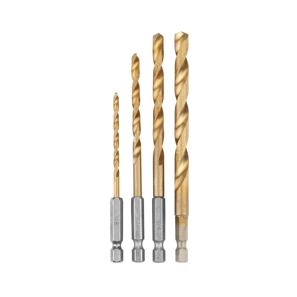 RYOBI SpeedLoad+ Titanium 4-Piece Hex Shank Drill Bit Set