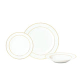 12-Piece Traditional Gold rim and white Porcelain Dinnerware Set (Service for 4)