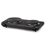 Concealed 2-Burner 7.5 in. Black Portable Hot Plate