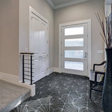 Merola Tile Aster Hex Nero Encaustic 8-5/8 in. x 9-7/8 in. Porcelain Floor and Wall Tile (11.56 sq. ft. / case)