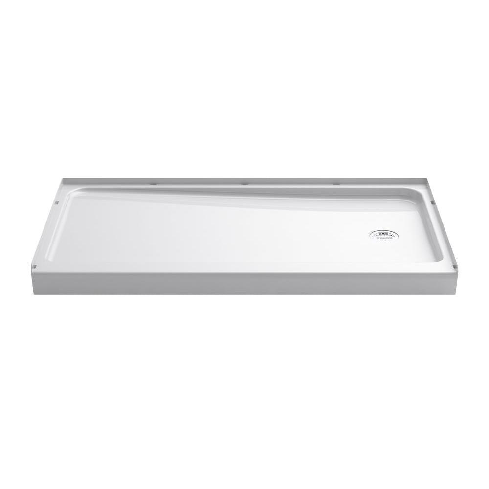 Ensemble 32 in. x 60 in. Single Threshold Shower Base in White - Super Arbor
